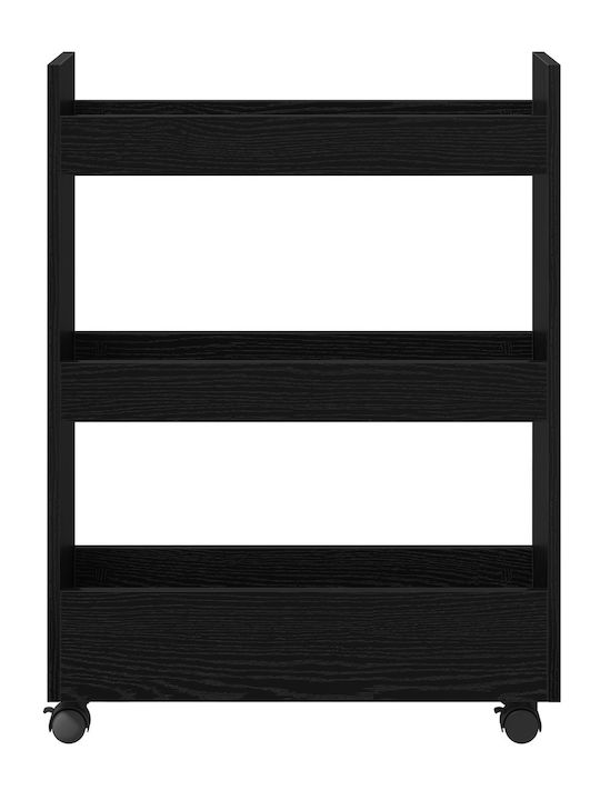 vidaXL Επιδαπέδια Ραφιέρα Μπάνιου Ξύλινη 60x22x80cm Μαύρη