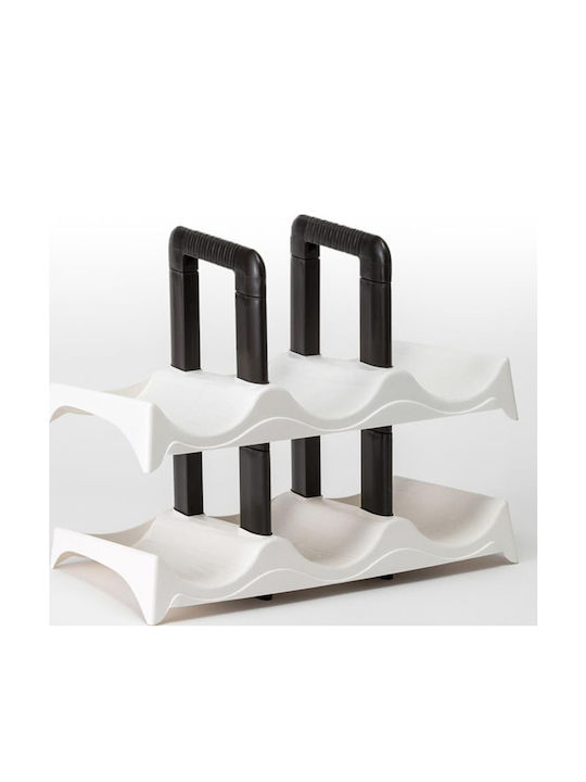 Bama Tabletop Suport pentru Sticle Plastic pentru 6 Sticle Alb - maro închis 33x19x27.5εκ.