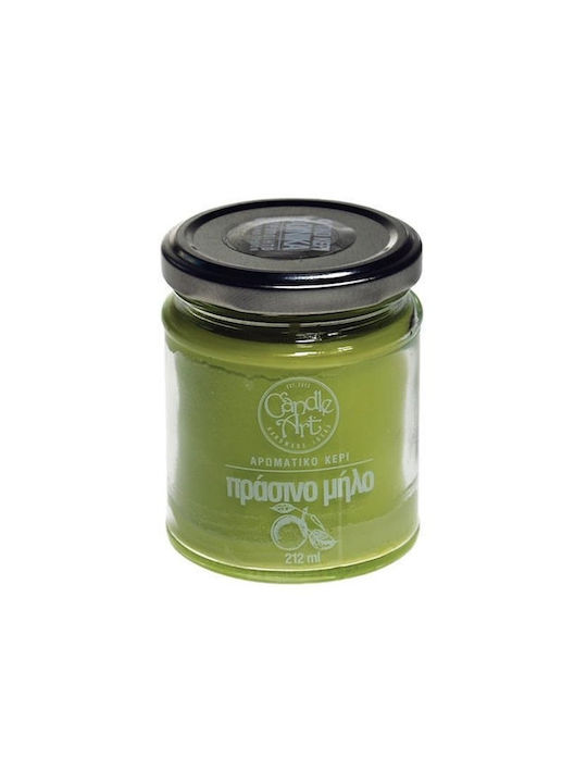 Candle n'Art Scented Candle Jar with Scent With Green Apple Essential Oils Green 370gr 1pcs