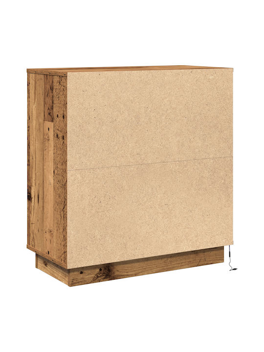 Chest of Drawers of Solid Wood Coffee 71x34.5x75cm