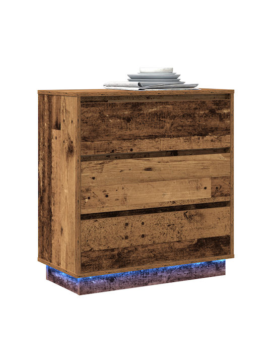 Chest of Drawers of Solid Wood Coffee 71x34.5x75cm