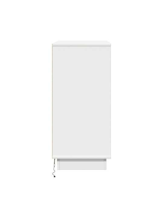 Συρταριέρα Κρεβατοκάμαρας White mit Glasoberfläche 71x34.5x75cm