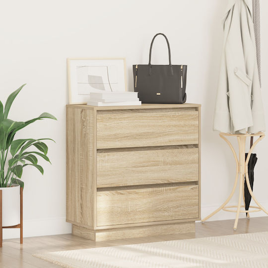 Wooden Chest of Drawers Sonoma Oak 71x34.5x75cm