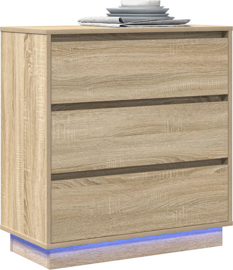 Wooden Chest of Drawers Sonoma Oak 71x34.5x75cm