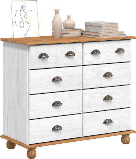 Comoda pentru Dormitor Lemnoasă Alb 91x40x79buc