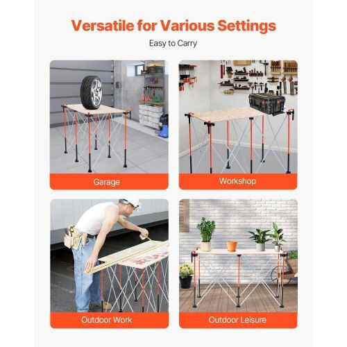 Vevor Portable Folding Workstand 1267 X 665 Mm Collapsible Work Stand 1135 Kg