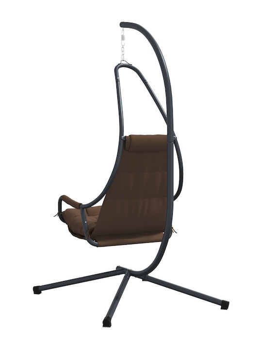 Garten & Veranda Schaukel mit Basis und Kissen Sessel Metallisch Braun L95xB105xH195cm