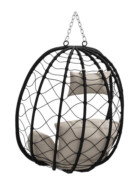 Κούνια Φωλιά με Βάση και Μαξιλάρι Rattan Καφέ Μ105xΠ95xΥ195cm