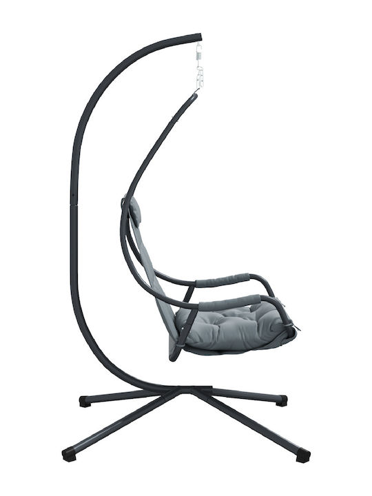 Metallic Swing Nest with Stand Gray L95xW105xH195cm