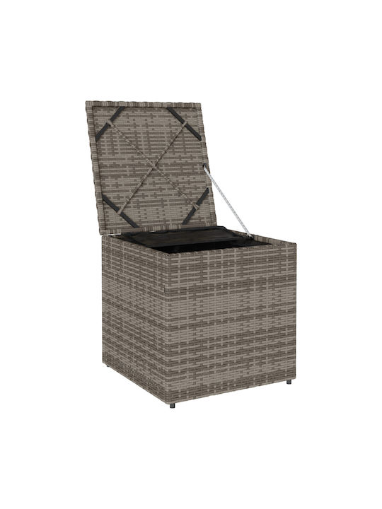 Gartenhocker Würfel Außeneinsatz Rattan mit Grau und Marine Kissen 50x50x50cm
