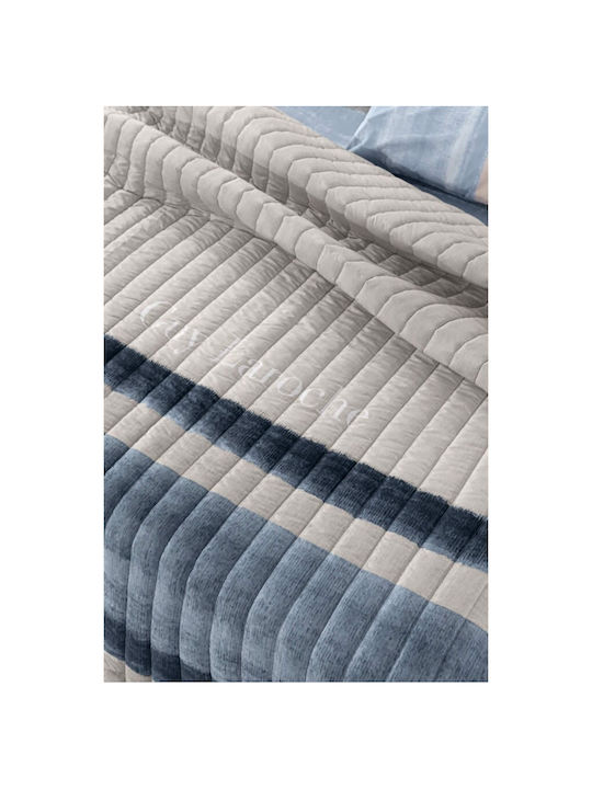 Guy Laroche Santiago Coverlet Queen Size Microfiber Denim 220x240cm