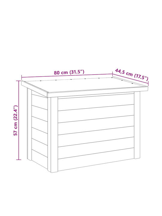 vidaXL Dekorative Truhe Hölzernes Braun 44x80x57cm
