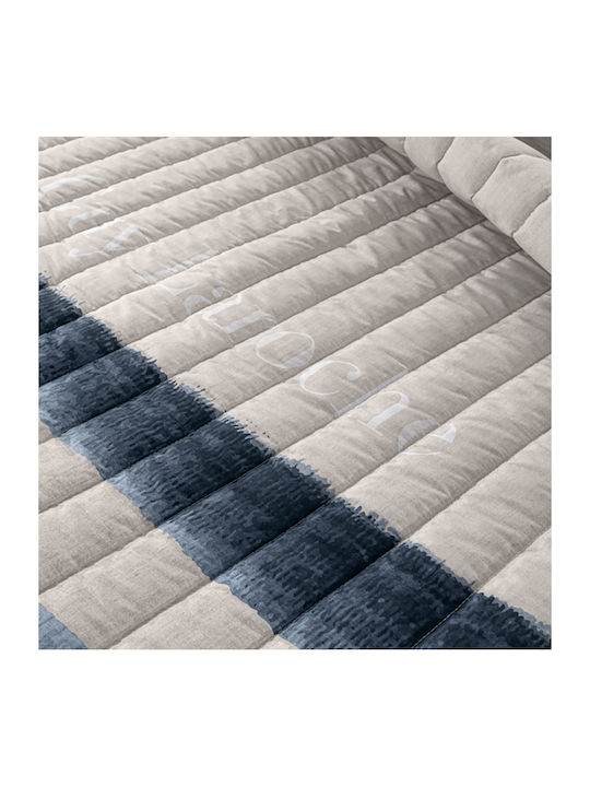 Guy Laroche Santiago Coverlet Queen Size Microfiber Denim 220x240cm