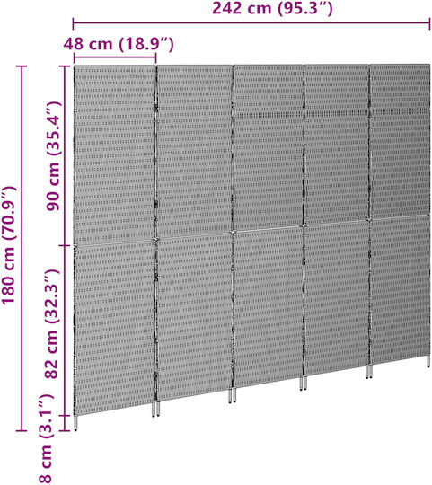 vidaXL Dekorativer Raumteiler Hölzernes 245x180cm