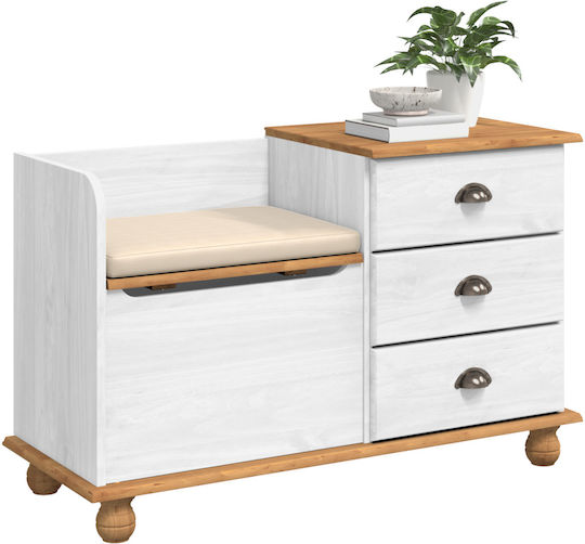 Eingangsmöbel mit Bank White 100x39x62cm