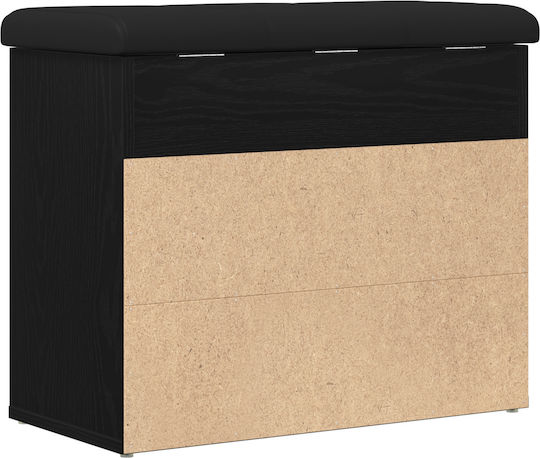 Έπιπλο Εισόδου με Παγκάκι Μαύρο Δρυς 60x30x48εκ.