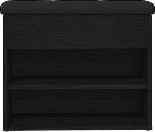 Έπιπλο Εισόδου με Παγκάκι Μαύρο Δρυς 60x30x48εκ.