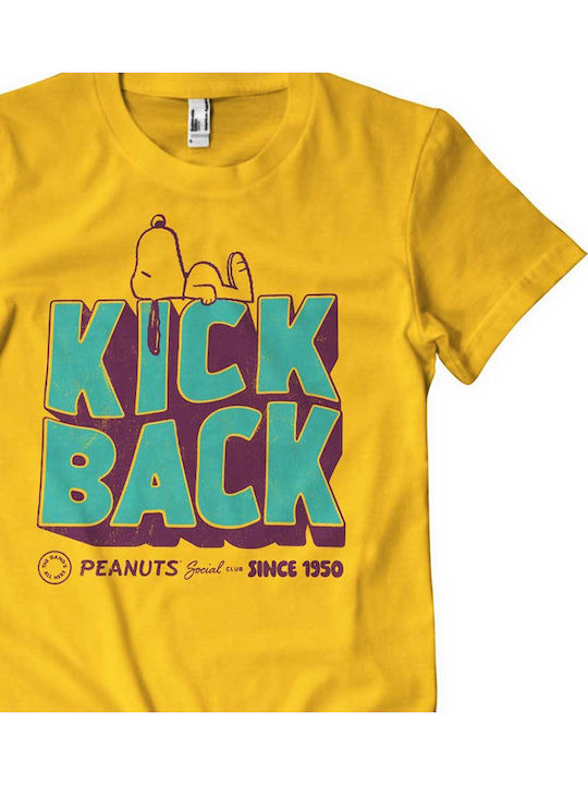 Peanuts Kick Back Social Club T-shirt Gold Pnc-1-pn006-h85-gd
