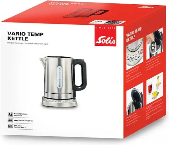 Solis Vario Temp 5516 Βραστήρας 1.7lt 2000W Ασημί