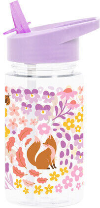 A Little Lovely Company Plastic Kids Water Bottle with Straw Tritan 450ml