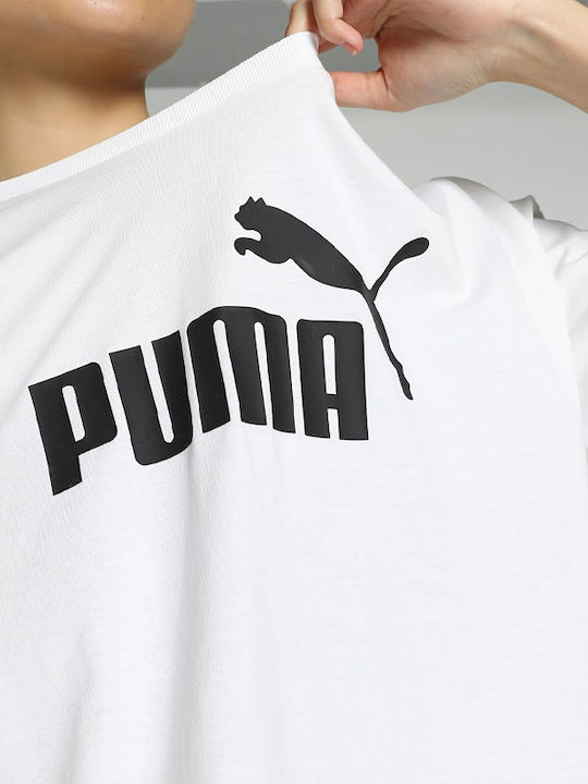 Logo Damen Crop T-Shirt Weiß