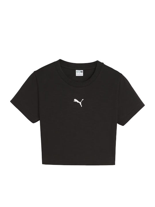 Dare To Γυναικείο Αθλητικό Crop Top Κοντομάνικο Μαύρο