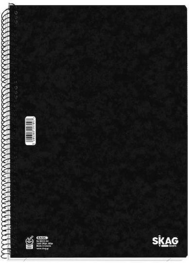 Skag Spiral Notebook Ruled A4 60 Sheets 2 Subjects Basic Black 1pcs