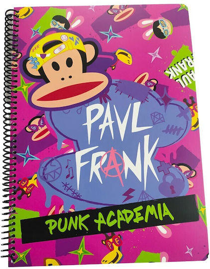 Paul Frank Σπιράλ Τετράδιο Ριγέ Α4 2 Θεμάτων Paul Frank (Διάφορα Σχέδια/Χρώματα)