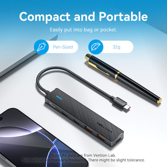 Vention Hub 5 Θυρών USB 3.2 με σύνδεση USB-C