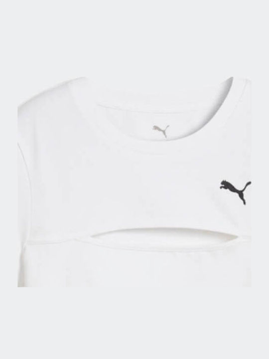 Essentials Tricou Crop Sportiv Damă Uscare Rapidă Alb