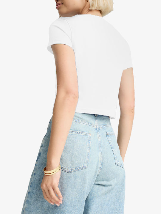 PUMA Essentials Women's Athletic Crop T-shirt Fast Drying White