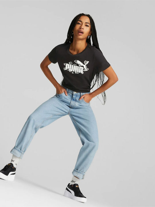 Essentials Women's T-shirt Animal Print Black