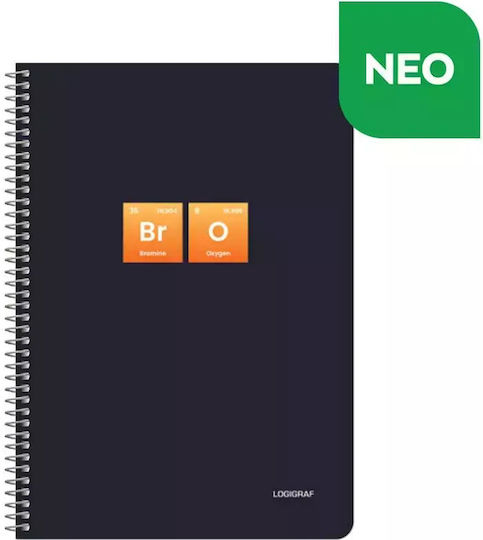 Logigraf Spiral Notebook Ruled B5 2 Subjects 1pcs (Μiscellaneous Designs)