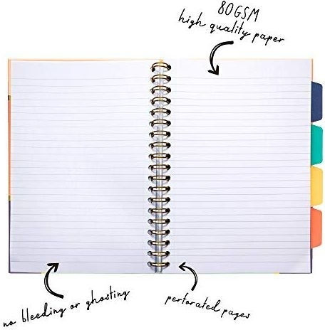 Pukka Spiral Notebook Ruled B5 100 Sheets Multicolour 1pcs