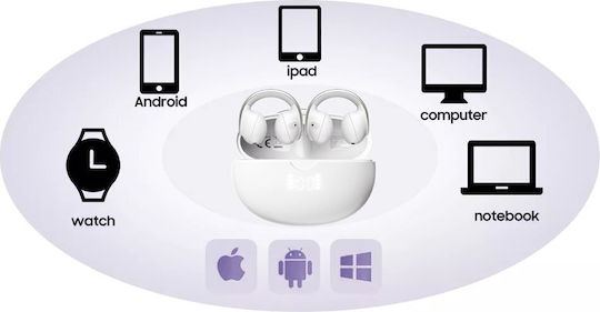 BlackView Airbuds 13 Bluetooth Handsfree Ακουστικά με Αντοχή στον Ιδρώτα και Θήκη Φόρτισης Λευκά