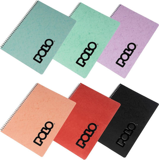 Polo Spiral Notebook Ruled A4 90 Sheets 3 Subjects Classic Note 1pcs (Μiscellaneous colours)