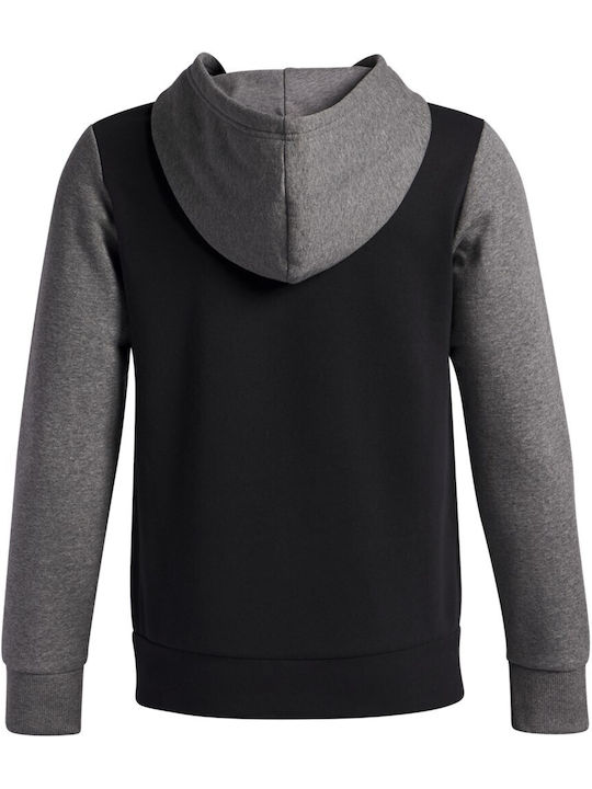 Under Armour Fleece Kids Sweatshirt with Hood and Pockets Black Rival