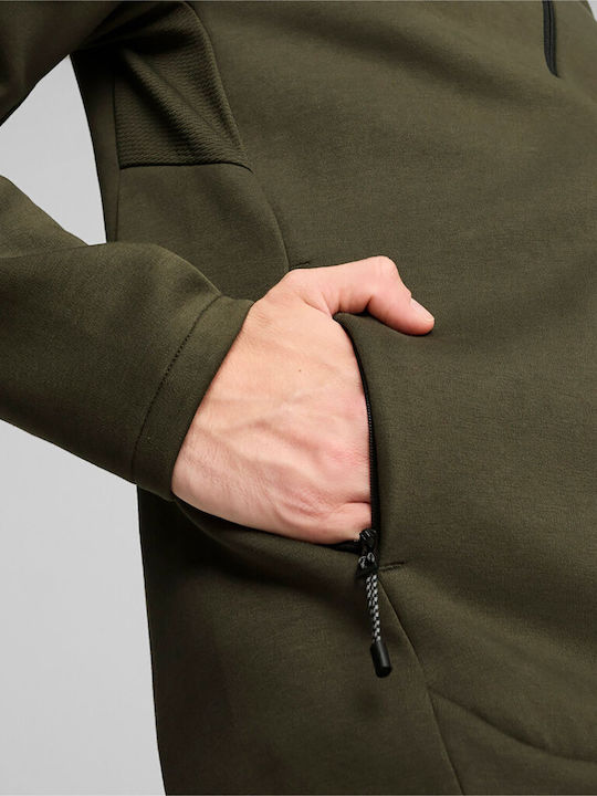 Evostripe Cardigan With Hood Khaki