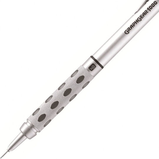 Pentel Graphgear 1000 Mechanical Pencil for Drawing Metallic 1pcs Silver