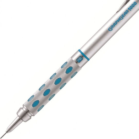 Pentel Graphgear 1000 Mechanical Pencil for Drawing Metallic 1pcs Silver