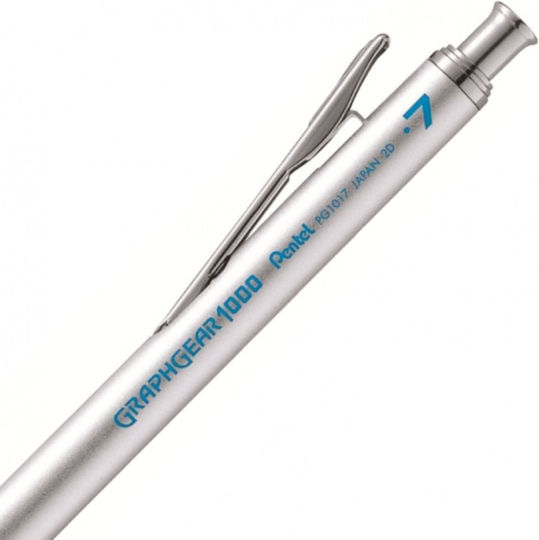 Pentel Graphgear 1000 Mechanical Pencil for Drawing Metallic 1pcs Silver