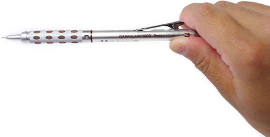 Pentel Graphgear 1000 Mechanical Pencil for Drawing Metallic 1pcs Silver