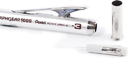 Pentel Graphgear 1000 Mechanical Pencil for Drawing Metallic 1pcs Silver