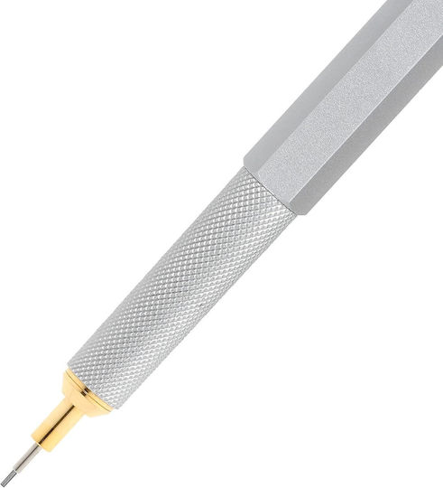 Rotring 800 Механичен Молив за Рисуване Метално 0.5мм с Гума 1бр Сребрист