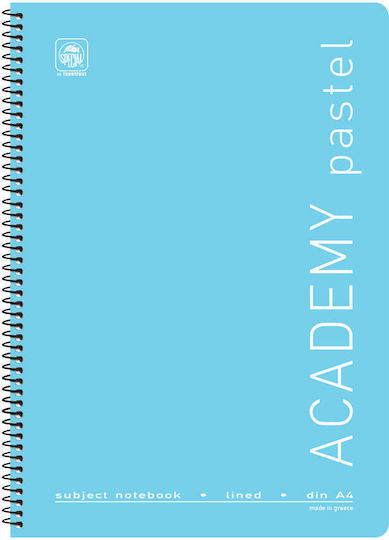 Typotrust Spiral Notebook Blank 60 Sheets 2 Subjects Academy Pastel 1pcs (Μiscellaneous Designs/Colors)