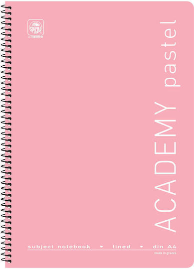 Typotrust Spiral Notebook Blank 60 Sheets 2 Subjects Academy Pastel 1pcs (Μiscellaneous Designs/Colors)