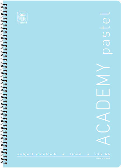 Typotrust Spiral Notebook Blank 60 Sheets 2 Subjects Academy Pastel 1pcs (Μiscellaneous Designs/Colors)