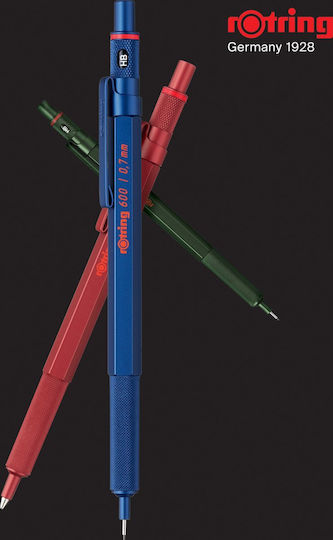 Rotring 600 Mechanical Pencil for Drawing Metallic 1pcs Blue