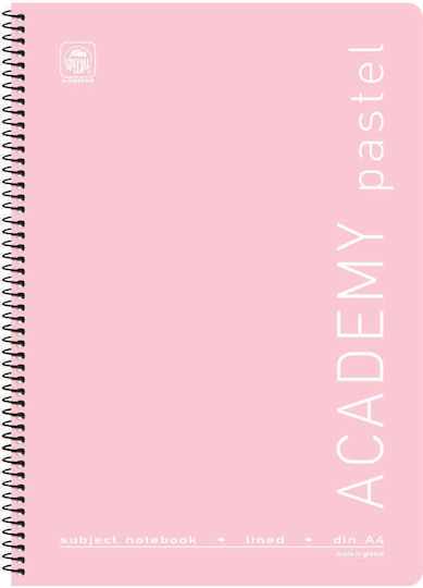 Typotrust Spiral Notebook Blank 60 Sheets 2 Subjects Academy Pastel 1pcs (Μiscellaneous Designs/Colors)