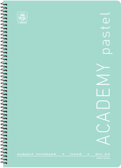 Typotrust Spiral Notebook Blank 60 Sheets 2 Subjects Academy Pastel 1pcs (Μiscellaneous Designs/Colors)